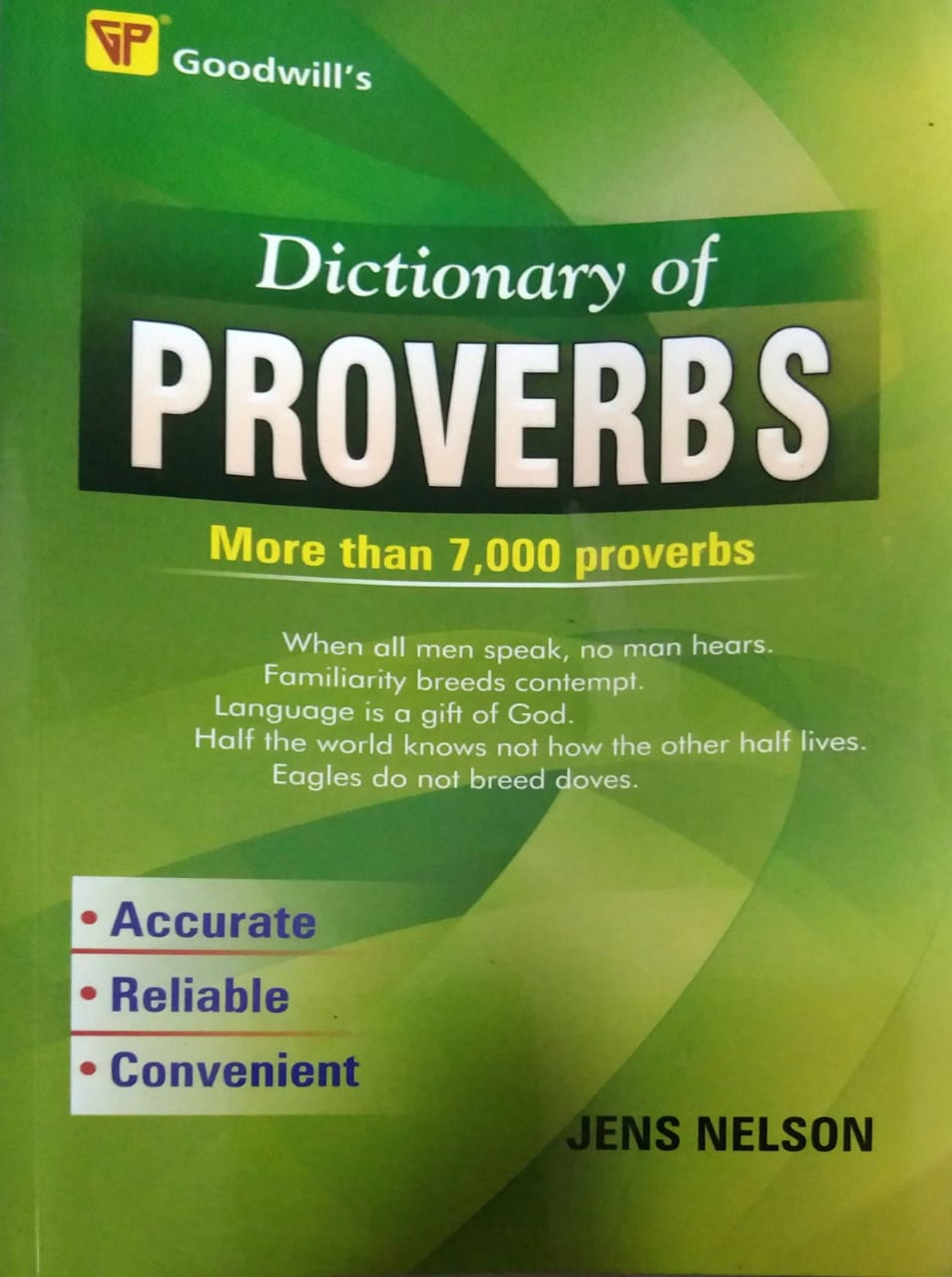 DICTIONARY OF PROVERBS  by NELSON JENS